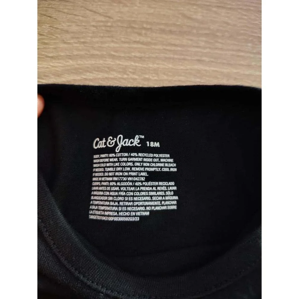 Cat and Jack Girls Black Short Sleeve‎ Casual Dress Size 18 Months